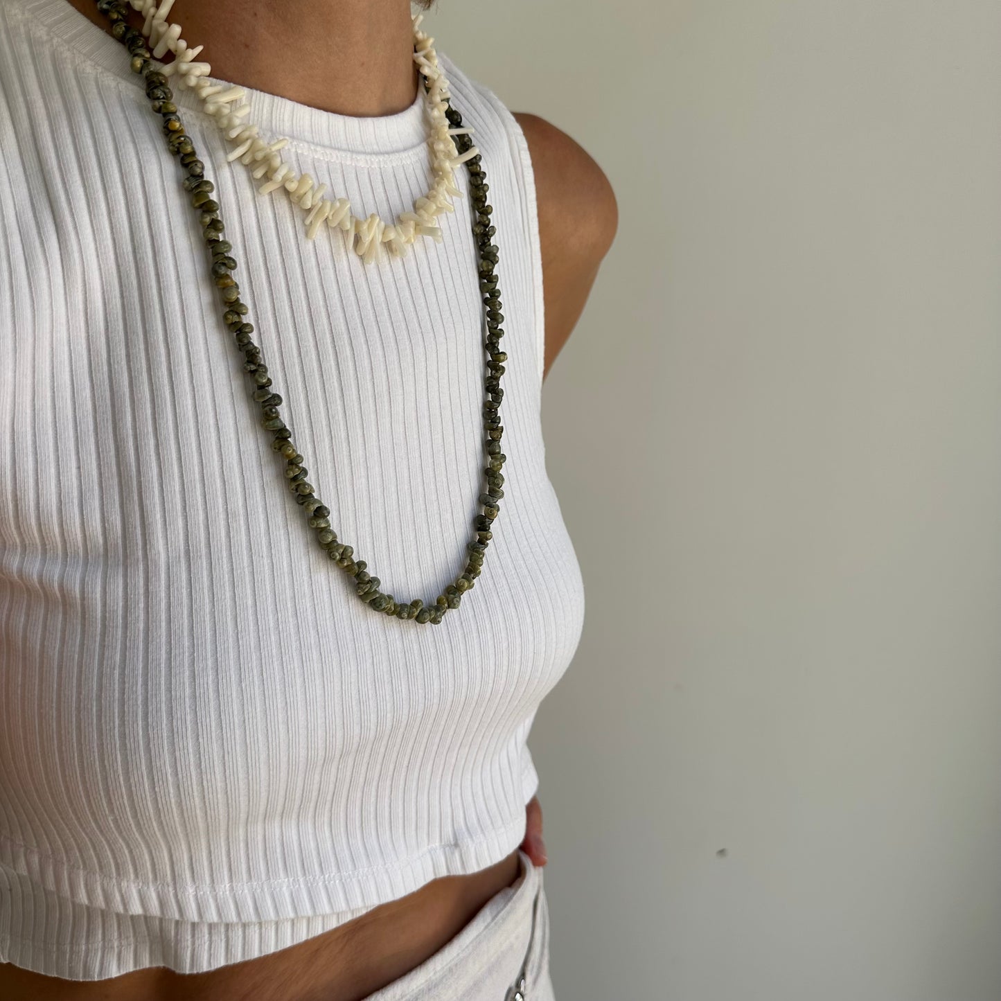 Collar Largo Caracolas Verdes