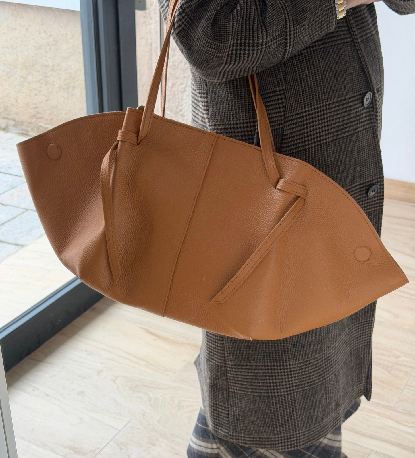 Bolso Shopper de Piel Camel