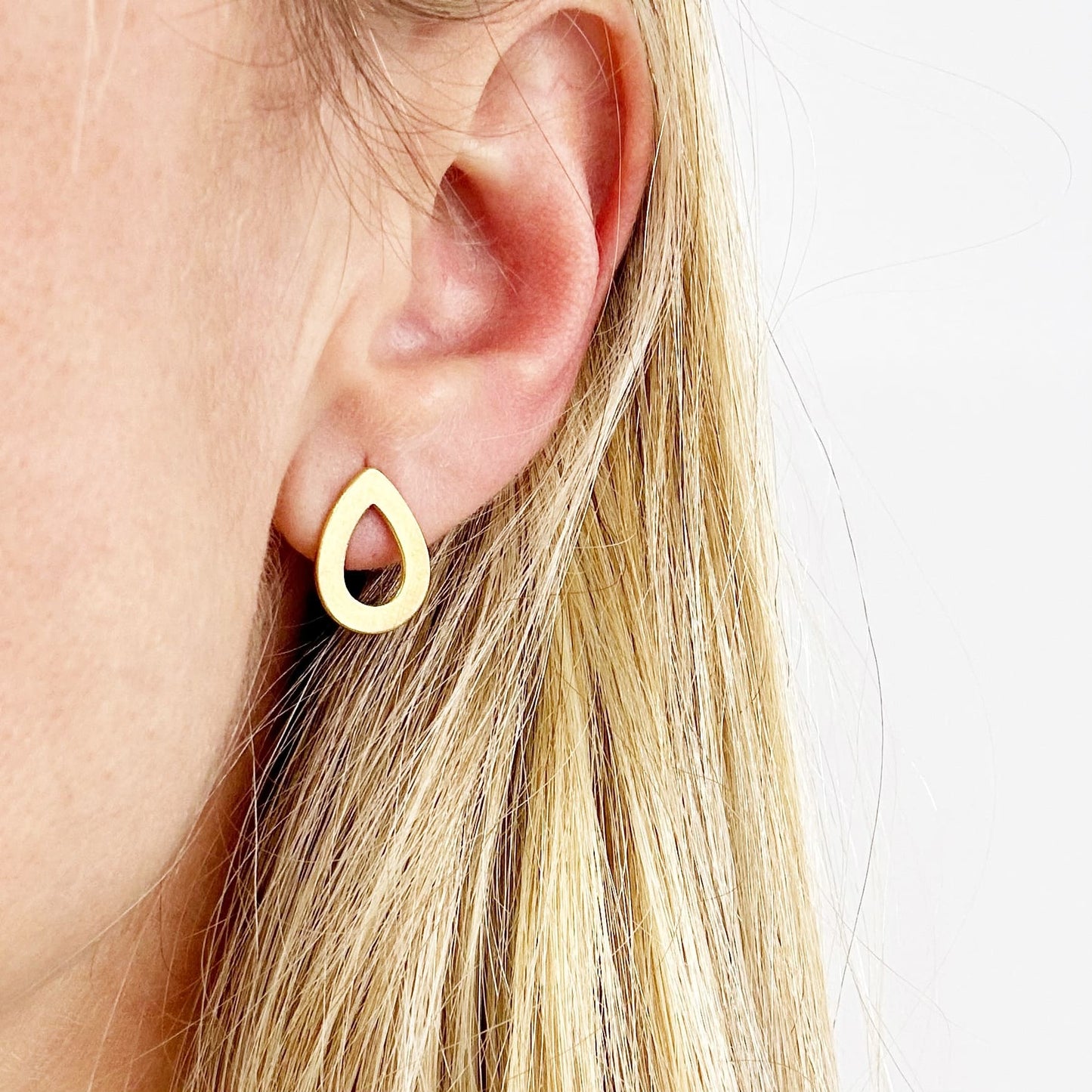 Pendientes Lágrimas 3 en 1 con Baño de Oro Mate