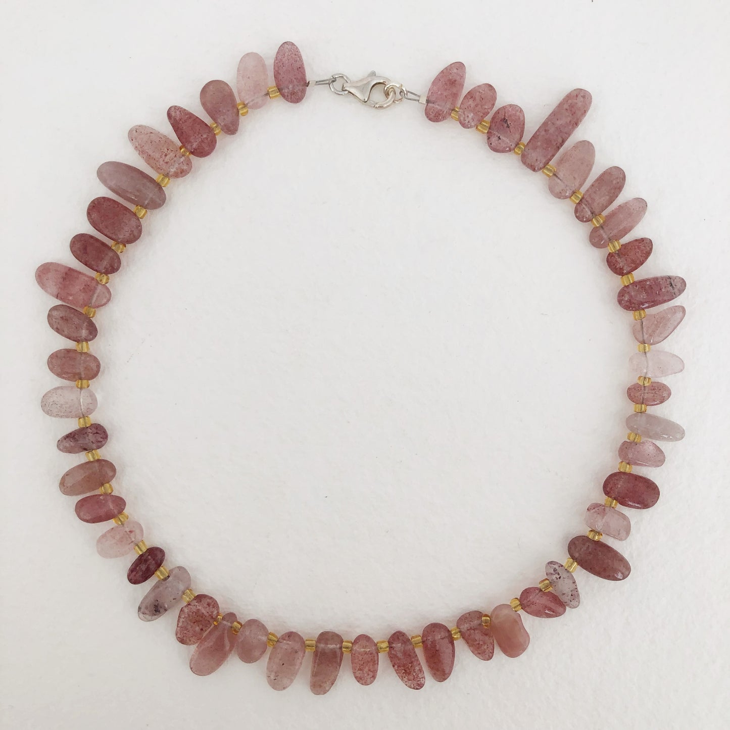 Collar Piedras Cuarzo Rosa