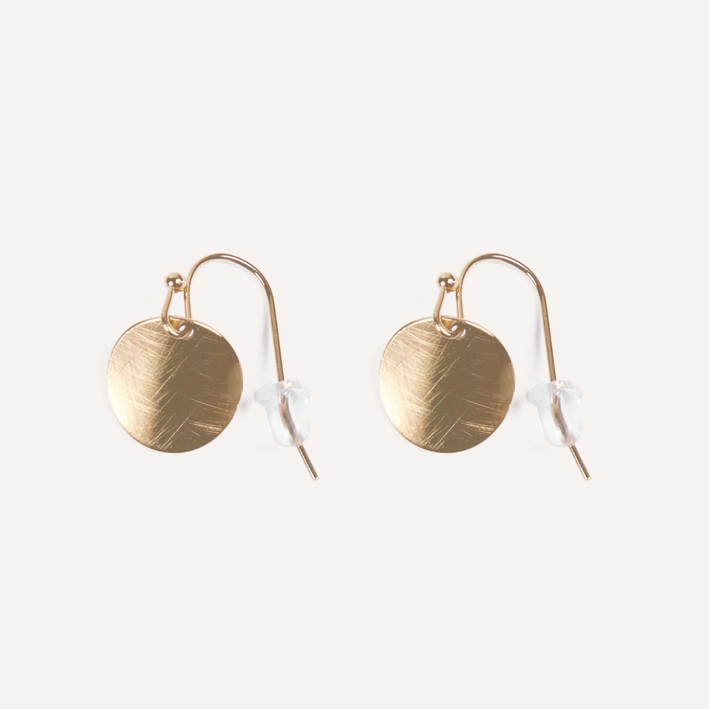 Pendientes Círculo Colgante con Baño de Oro Mate