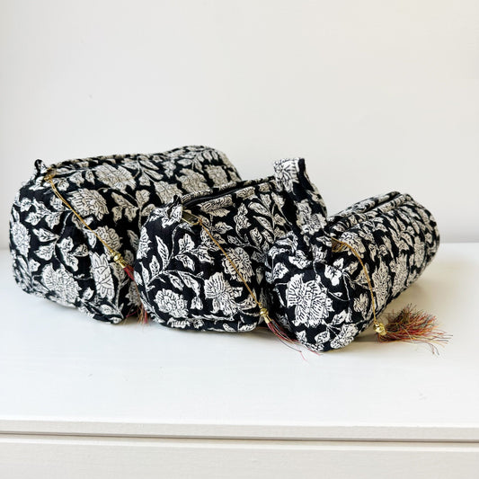 Pack 3 Neceseres con Estampado Indio Negro y Blanco