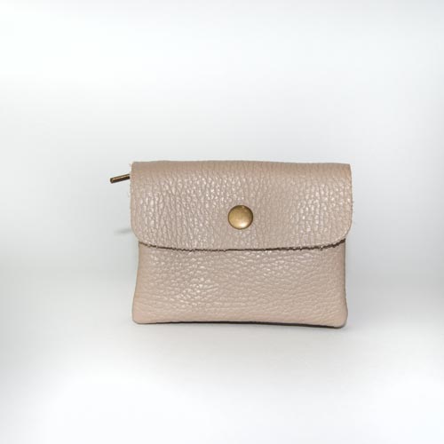 Monedero de Piel Beige