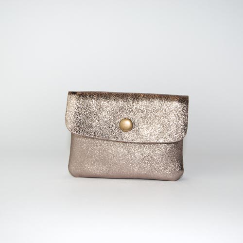 Monedero de Piel color Champagne - MG Atelier