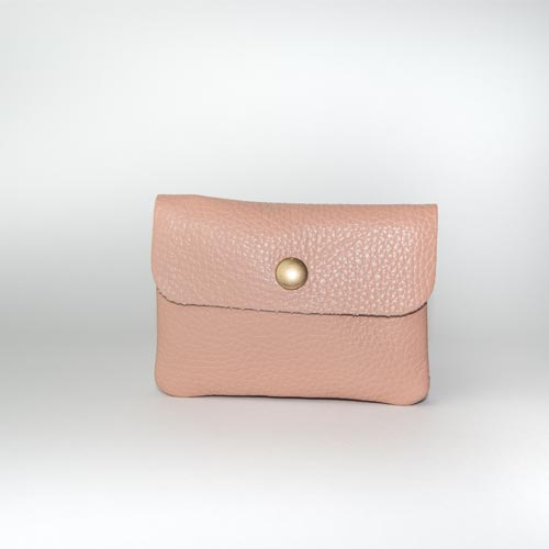Monedero de Piel Rosa Palo
