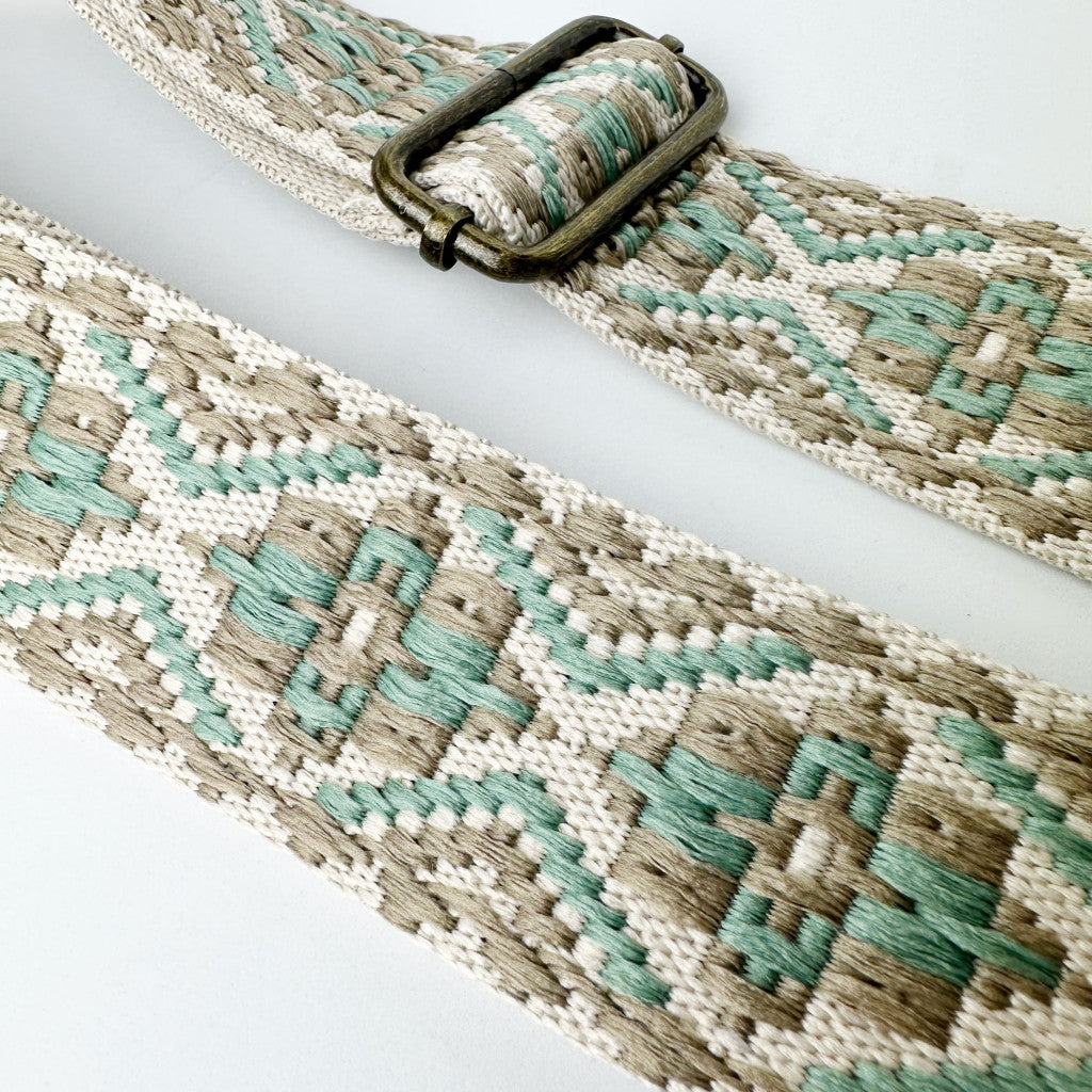 Bolso de Lona Verde y Piel Personalizado con Iniciales
