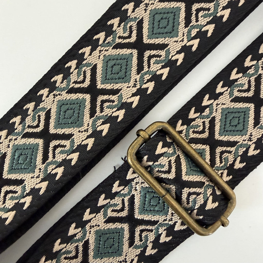 Bolso Negro de Lona y Piel Personalizado con Iniciales - MG Atelier