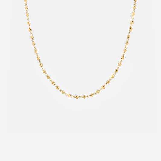 Collar Cadena con Cubitos con Baño de Oro