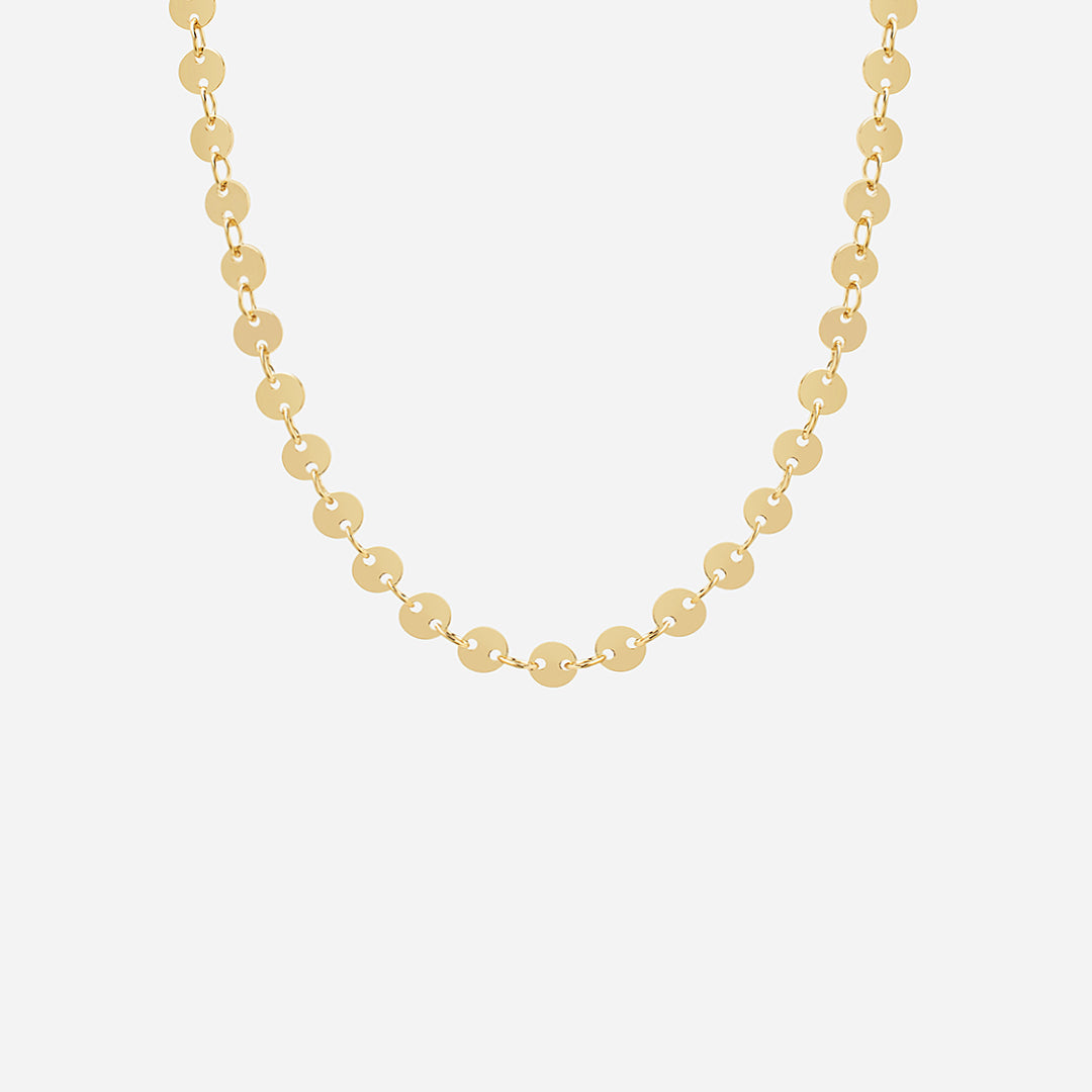 Collar Cadena con Cubitos con Baño de Oro