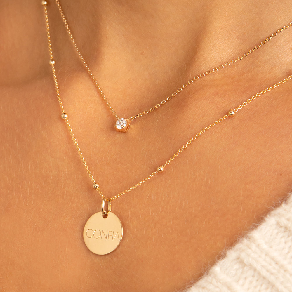 Collar con baño de Oro y Circonita de 4mm