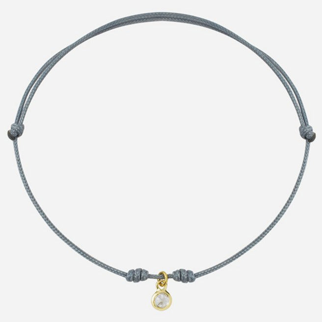 Pulsera de Plata con Baño de Oro, Cordón y Circonita