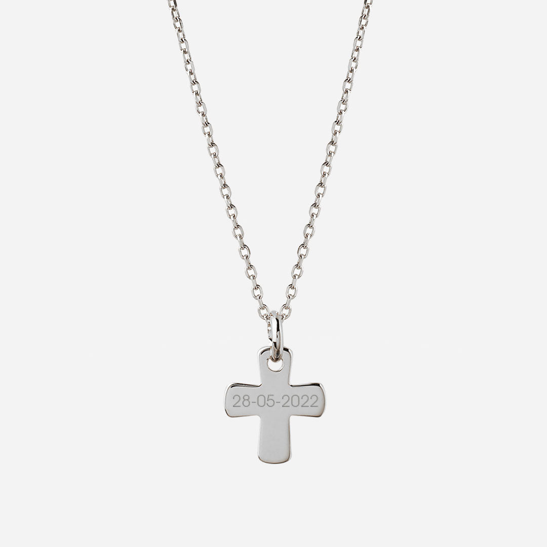 Collar con Cruz de Plata personalizable