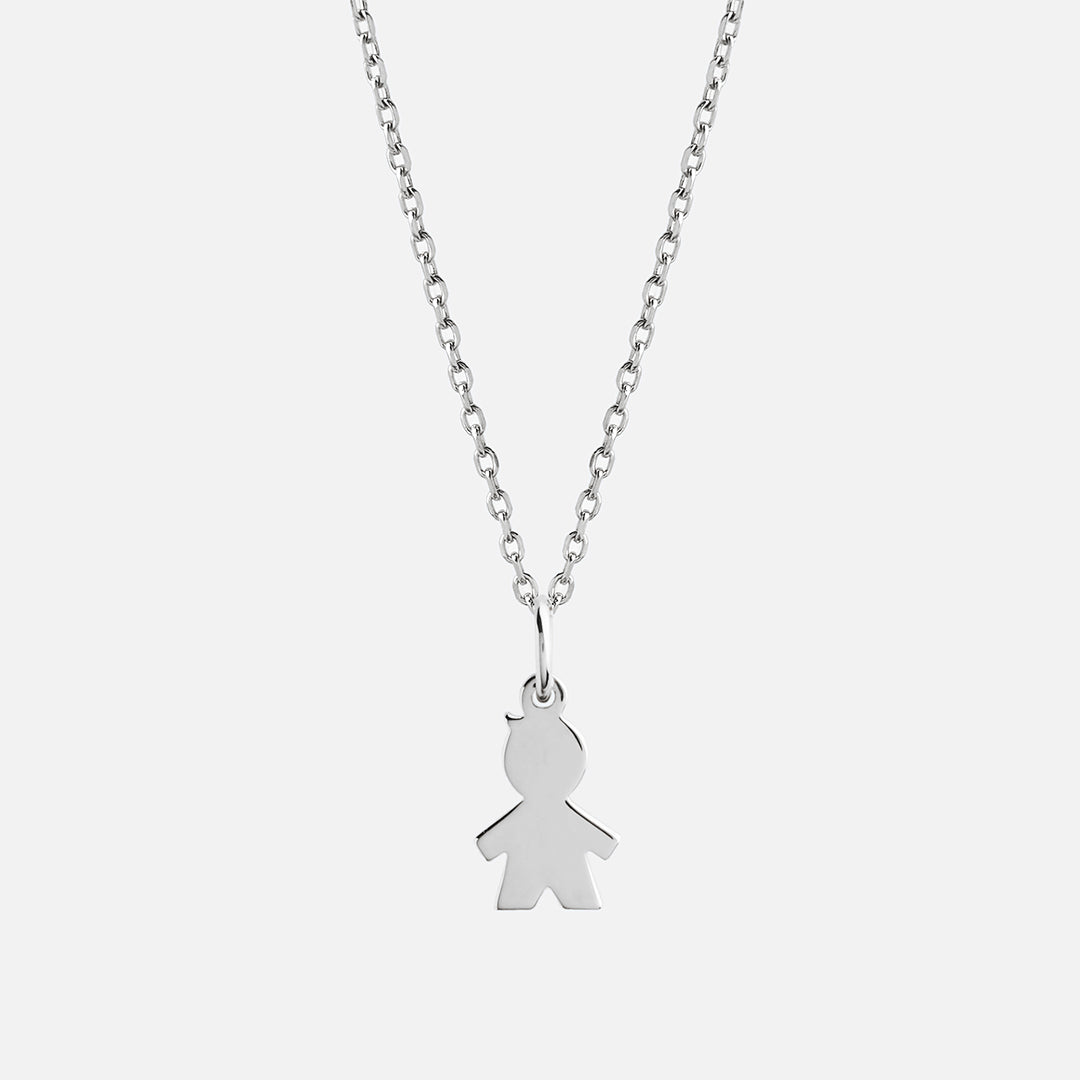 Collar con Colgante Niño de Plata