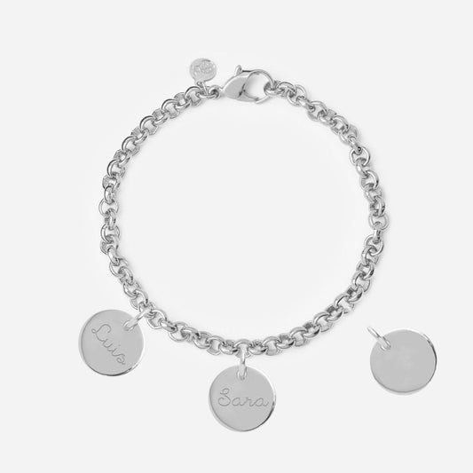 Añadir Medalla Mediana de Plata a Pulsera o Collar