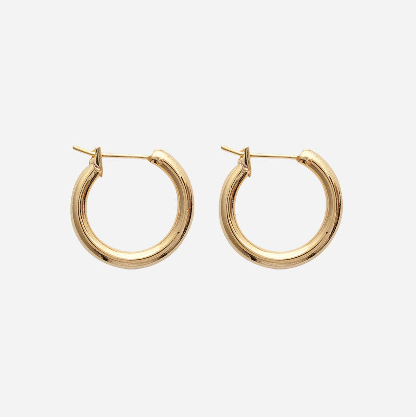 Pendientes Aro Pequeño grueso con Baño de Oro