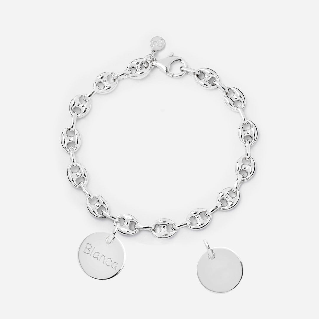 Añadir Medalla Mediana de Plata a Pulsera o Collar