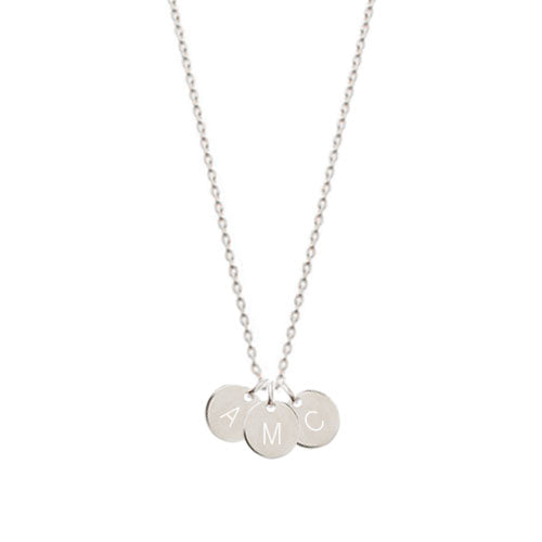 Collar Personalizado con 3 Medallas Pequeñas de Plata