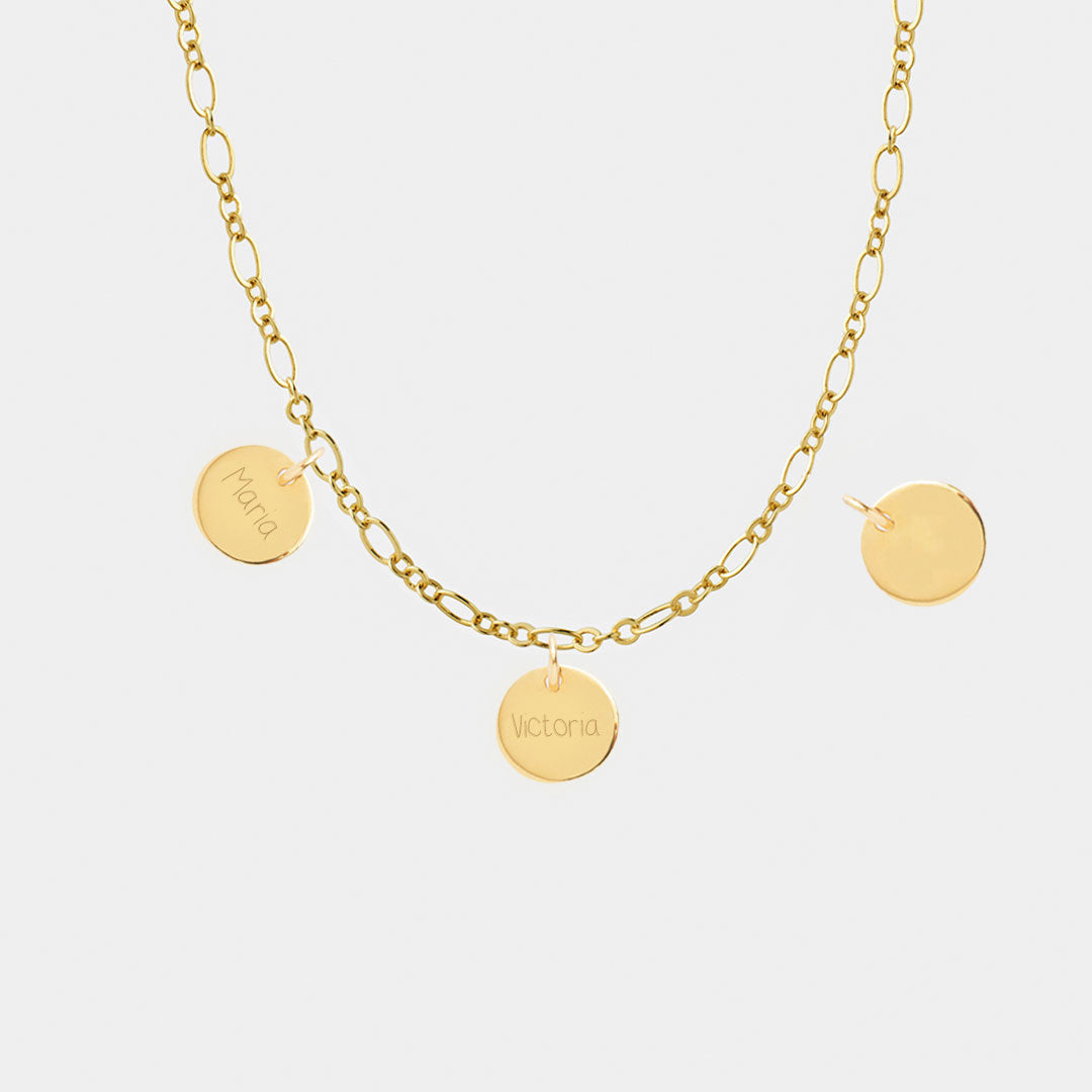 Añadir Medalla Mediana con Baño de Oro a Pulsera o Collar