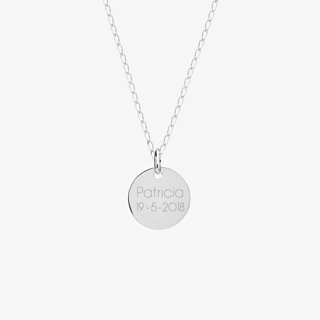 Collar Personalizado de Plata con Cadena Bilbao y Medalla Virgen Niña