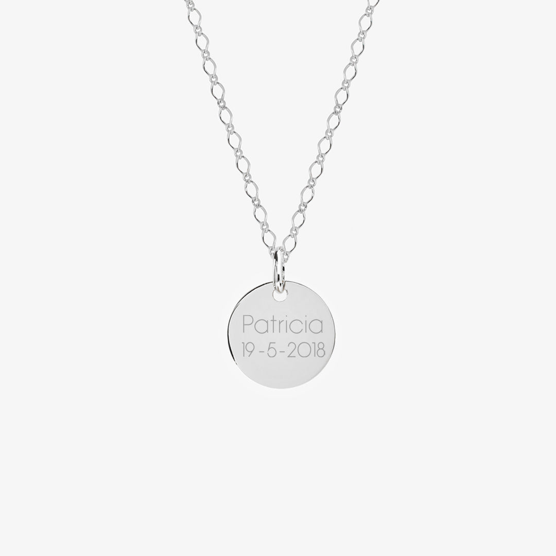 Collar Personalizado de Plata con Cadena Rombos y Medalla Virgen Niña
