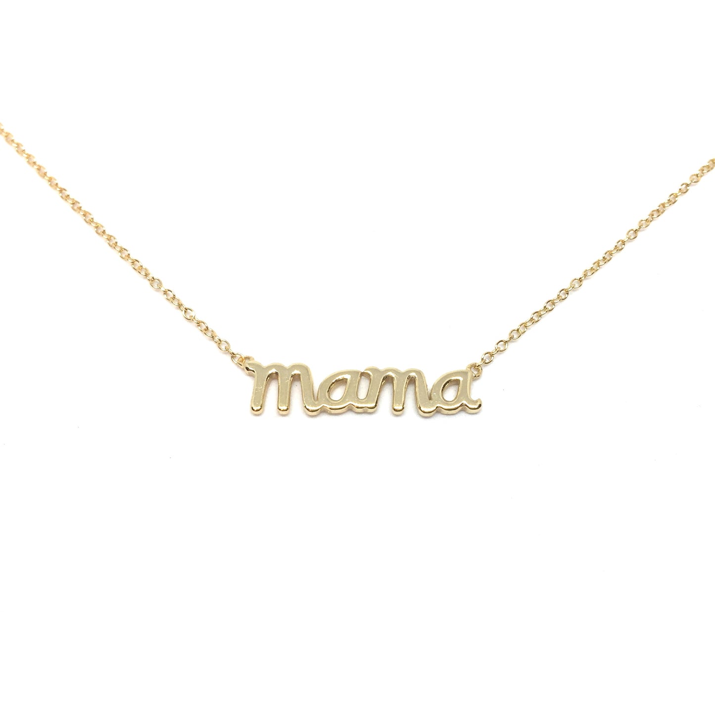 Collar Mamá de Plata con Baño de Oro