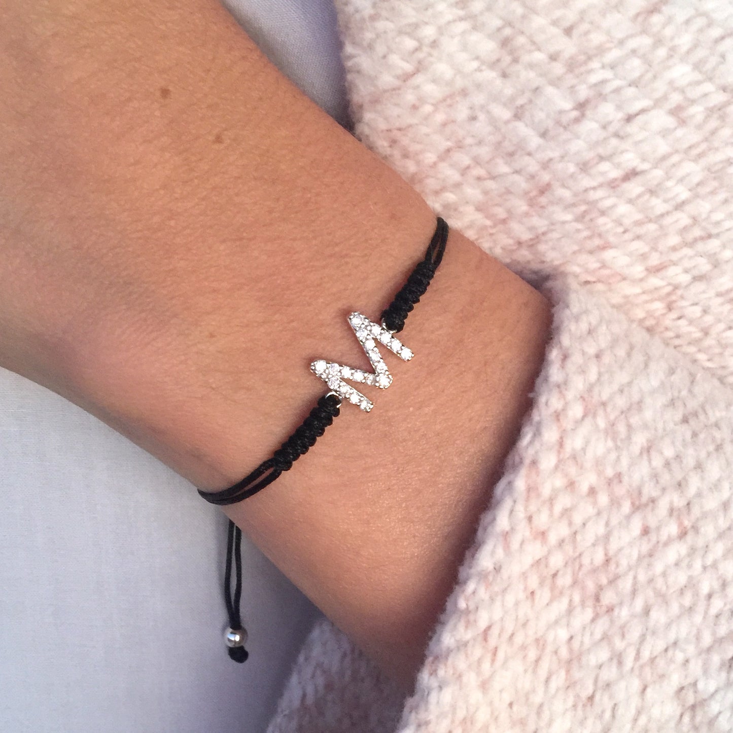 Pulsera Personalizada con Inicial de Plata y Circonitas