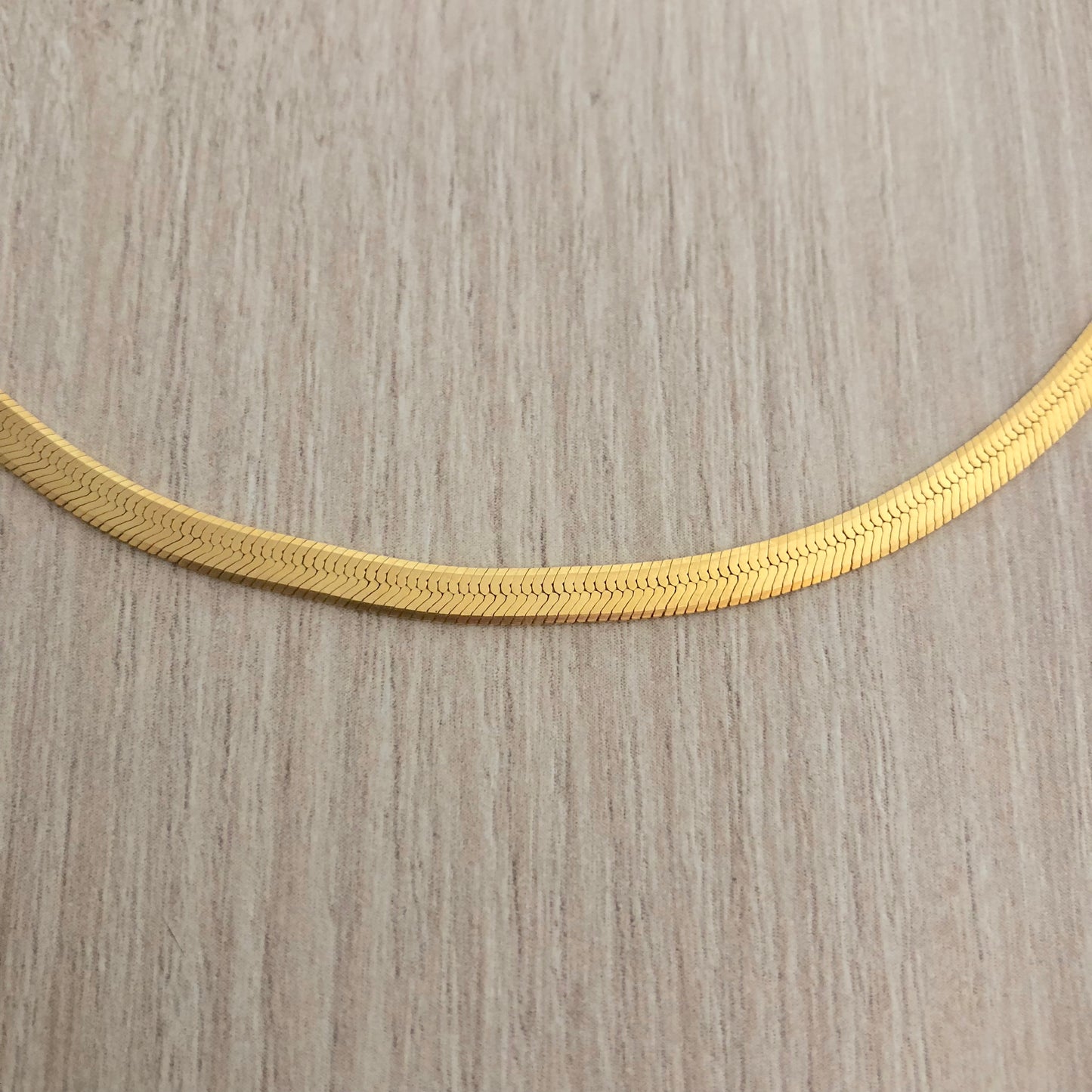 Collar con Cadena Plana de Plata con baño de Oro