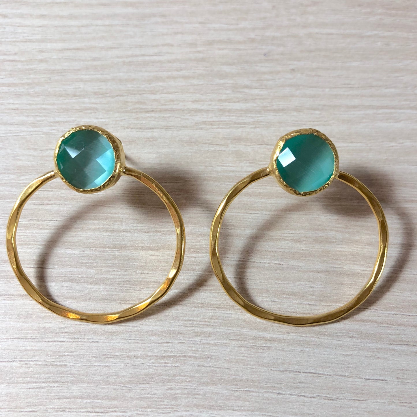 Pendientes Piedra Verde Agua