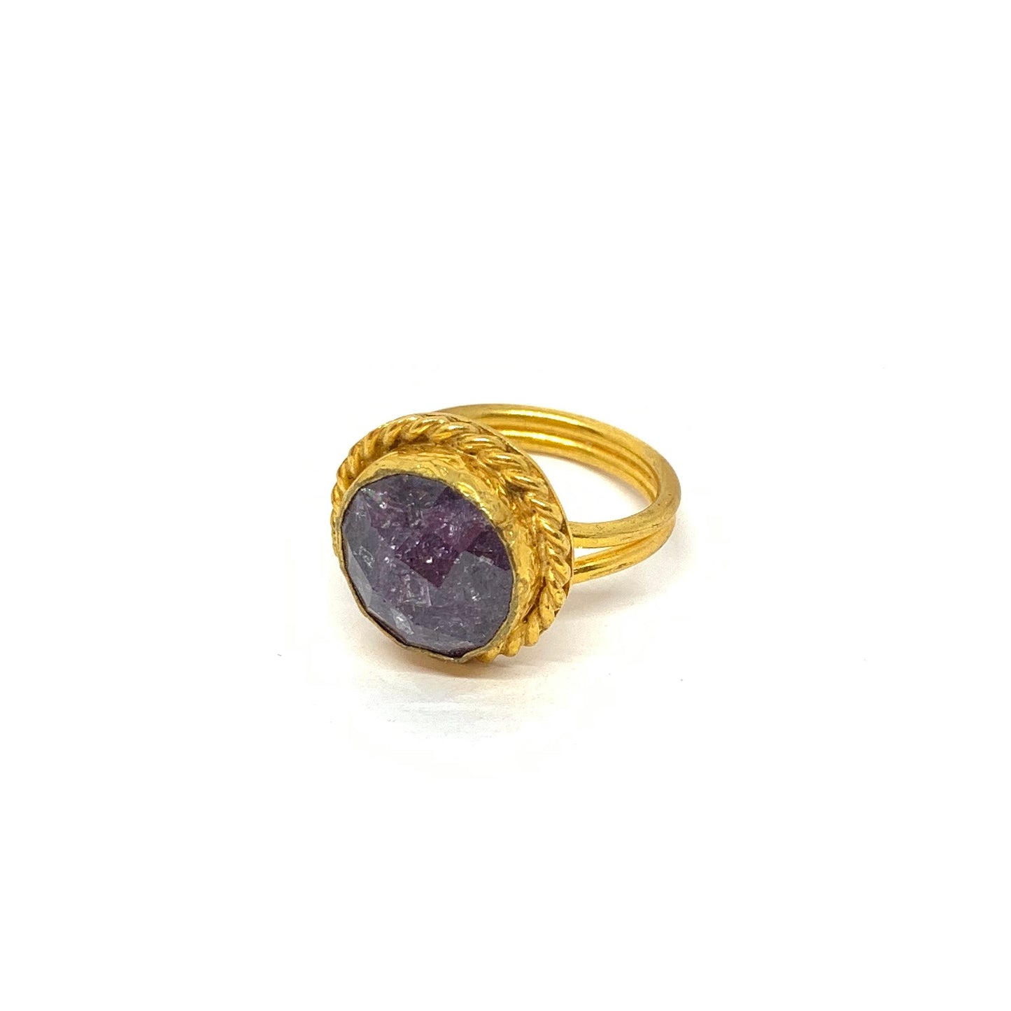 anillo circonita morado