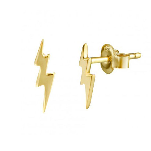 Pendiente Mini Rayo con Baño de Oro (Unidad)