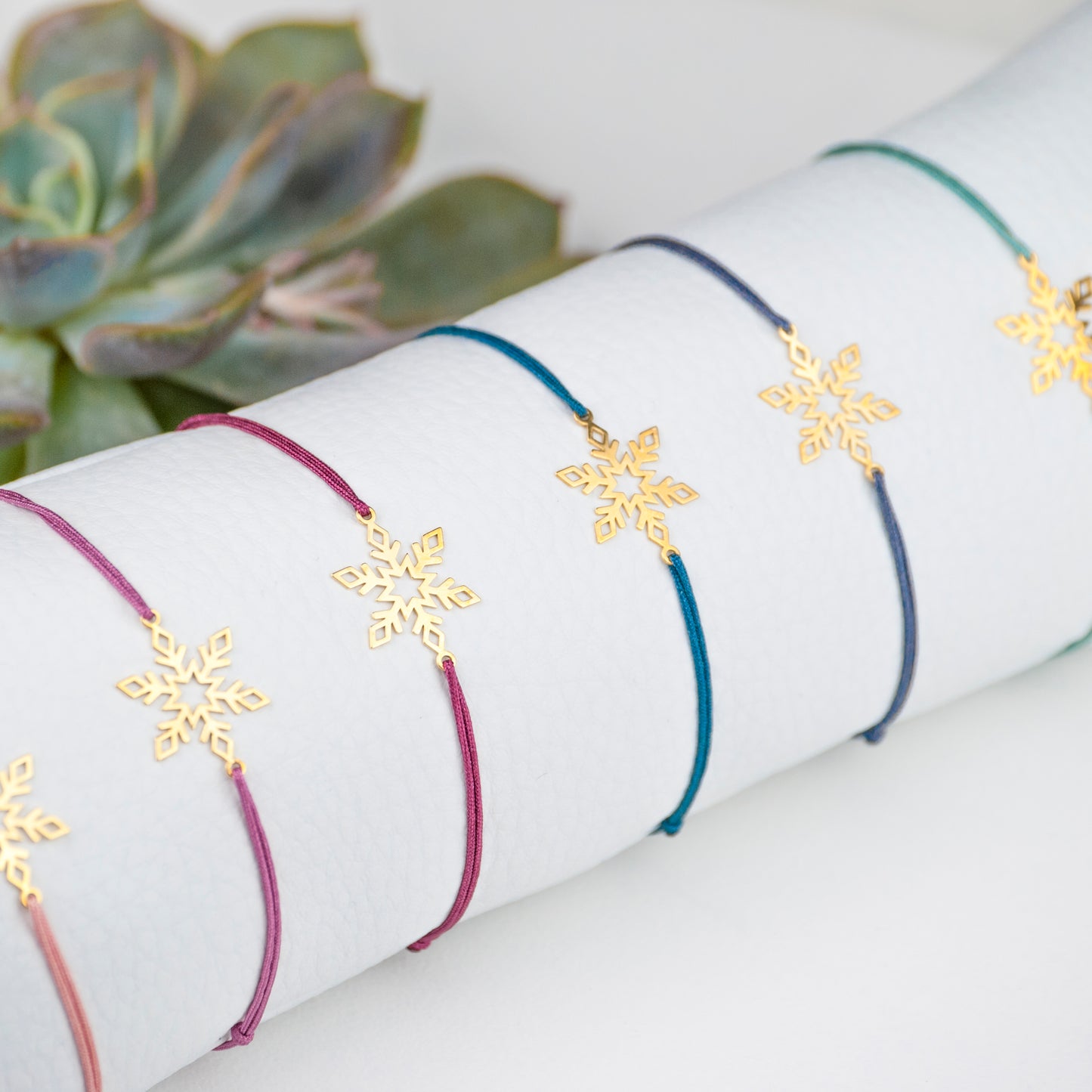Pulsera Copo de Nieve de Plata con Baño de Oro