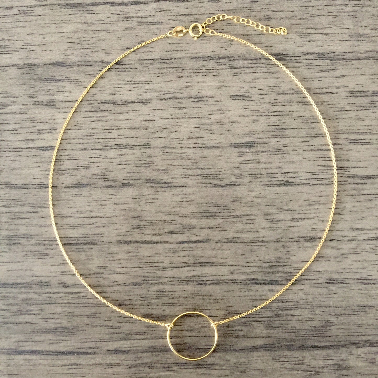 Collar Aro de Plata con Baño de Oro