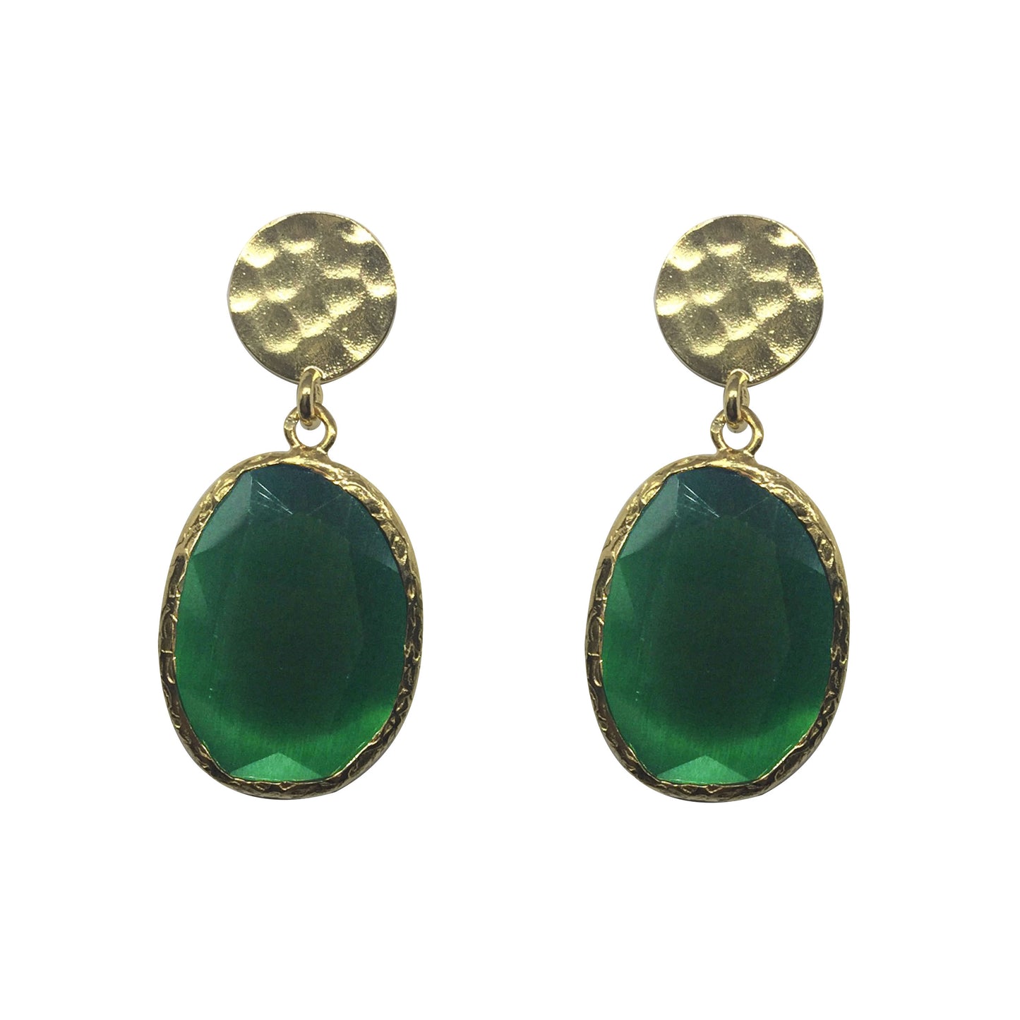 Pendientes Medianos Piedra colgante Verde