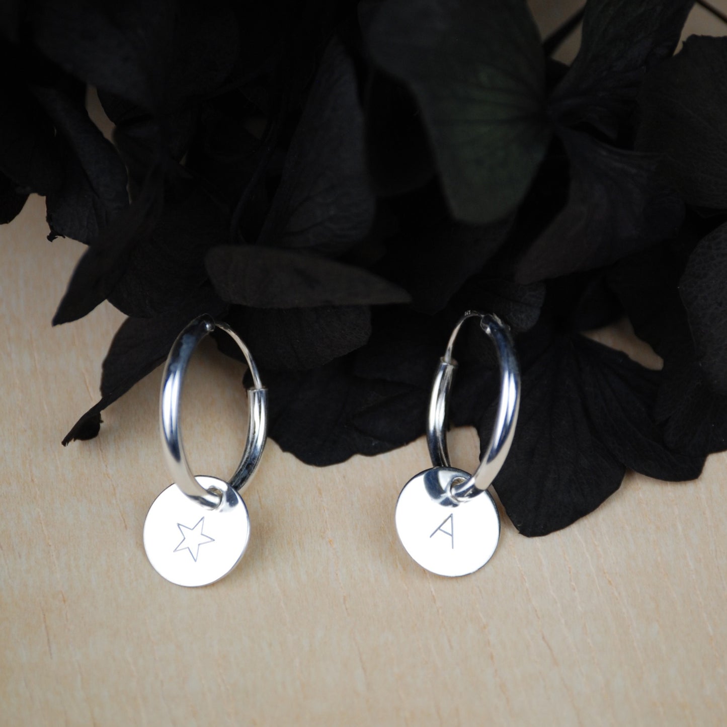 Pendientes Personalizados Aro y Disco de Plata