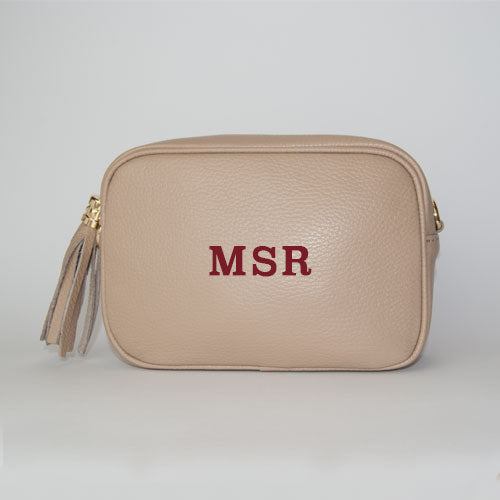 Bolso Personalizado con Iniciales Camera Bag Beige