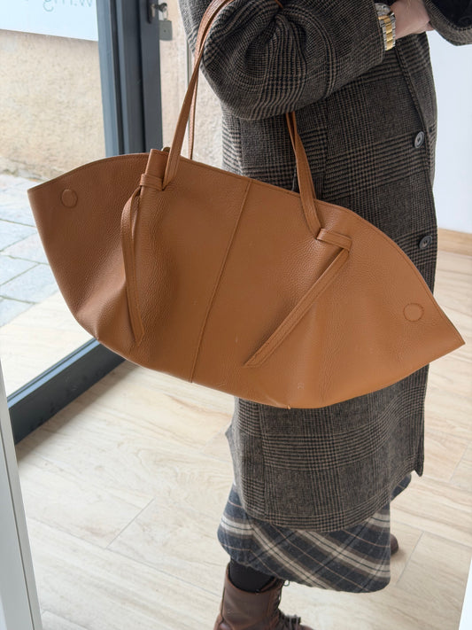 Bolso Shopper de Piel Camel
