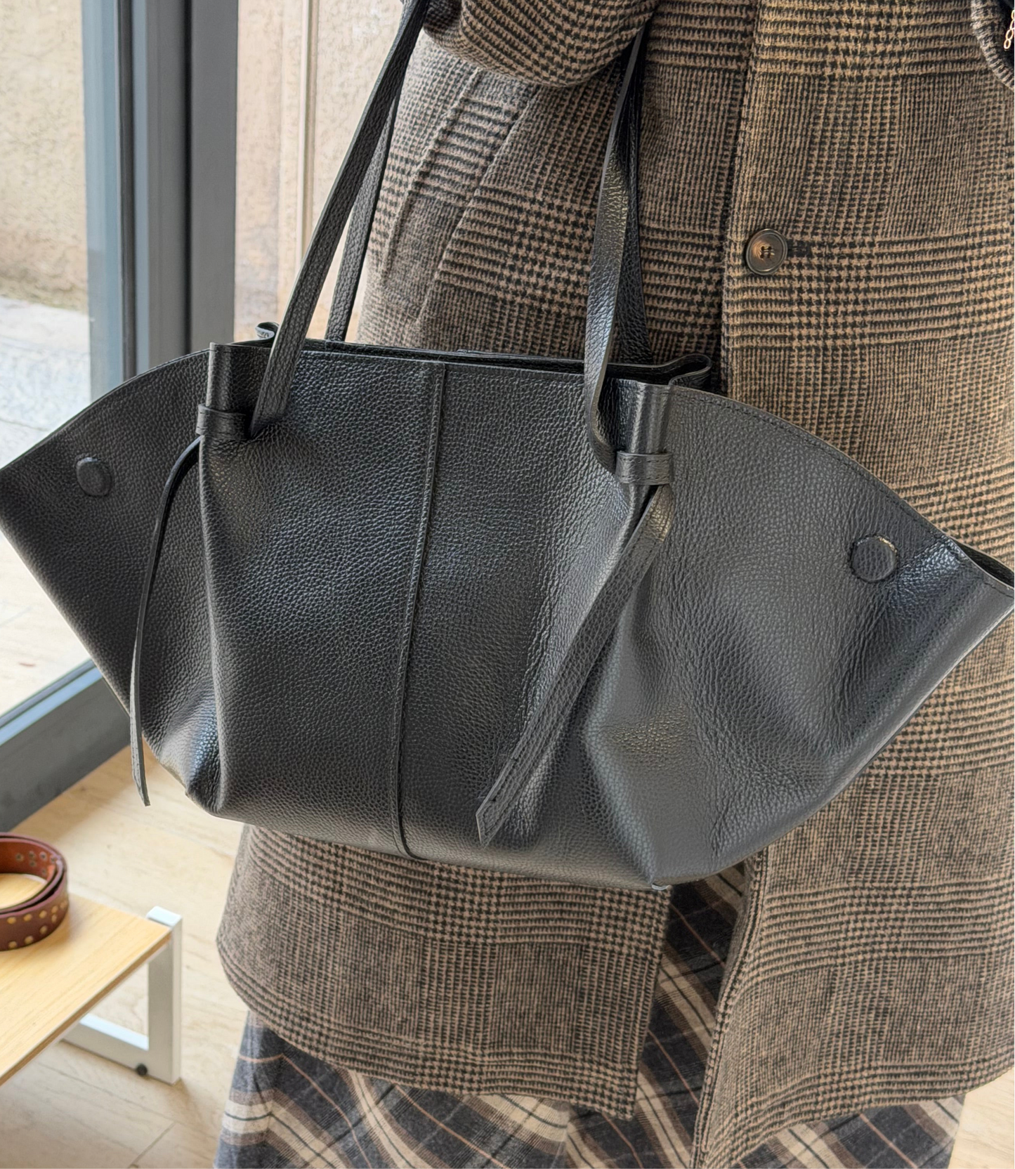 Bolso Shopper de Piel Negro