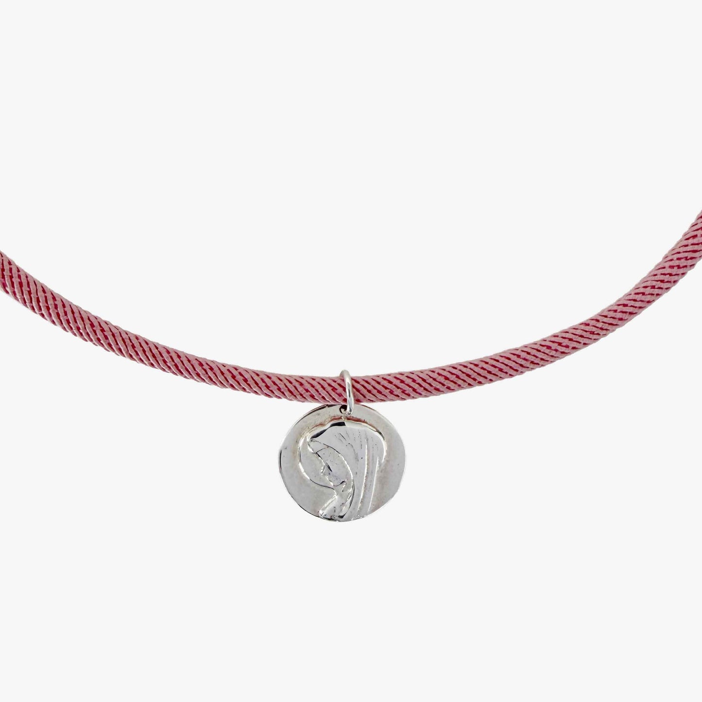 Collar Cordón con Medalla Virgen Niña de Plata con cierre personalizable