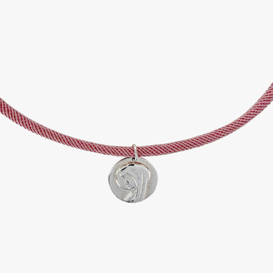 Collar Cordón con Medalla Virgen Niña de Plata con cierre personalizable