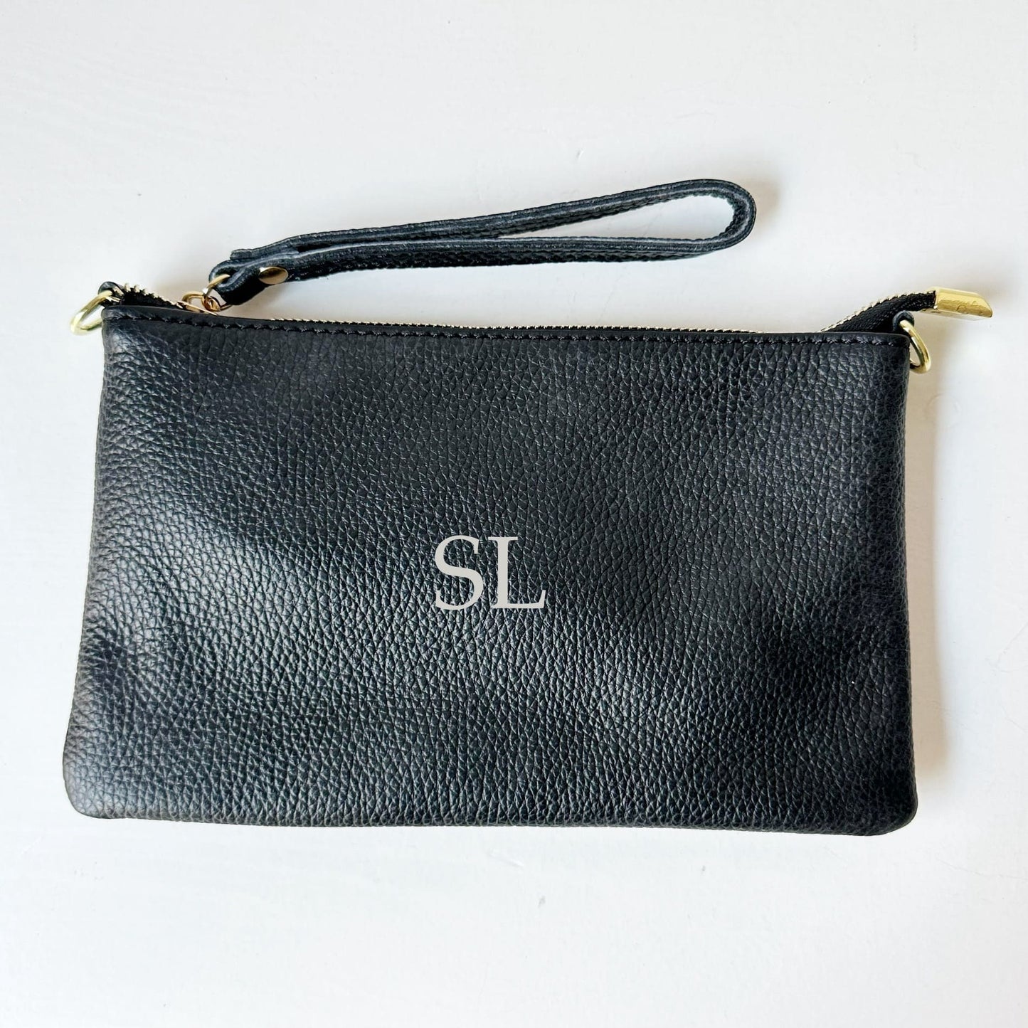 Bolso de Mano  Pocket Negro  Personalizado con Iniciales