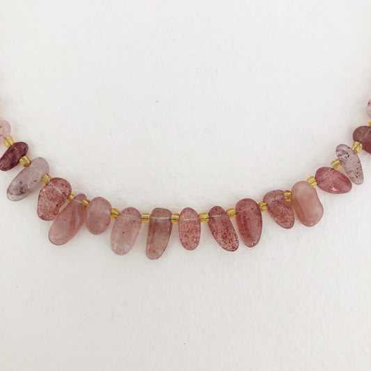 Collar Piedras Cuarzo Rosa