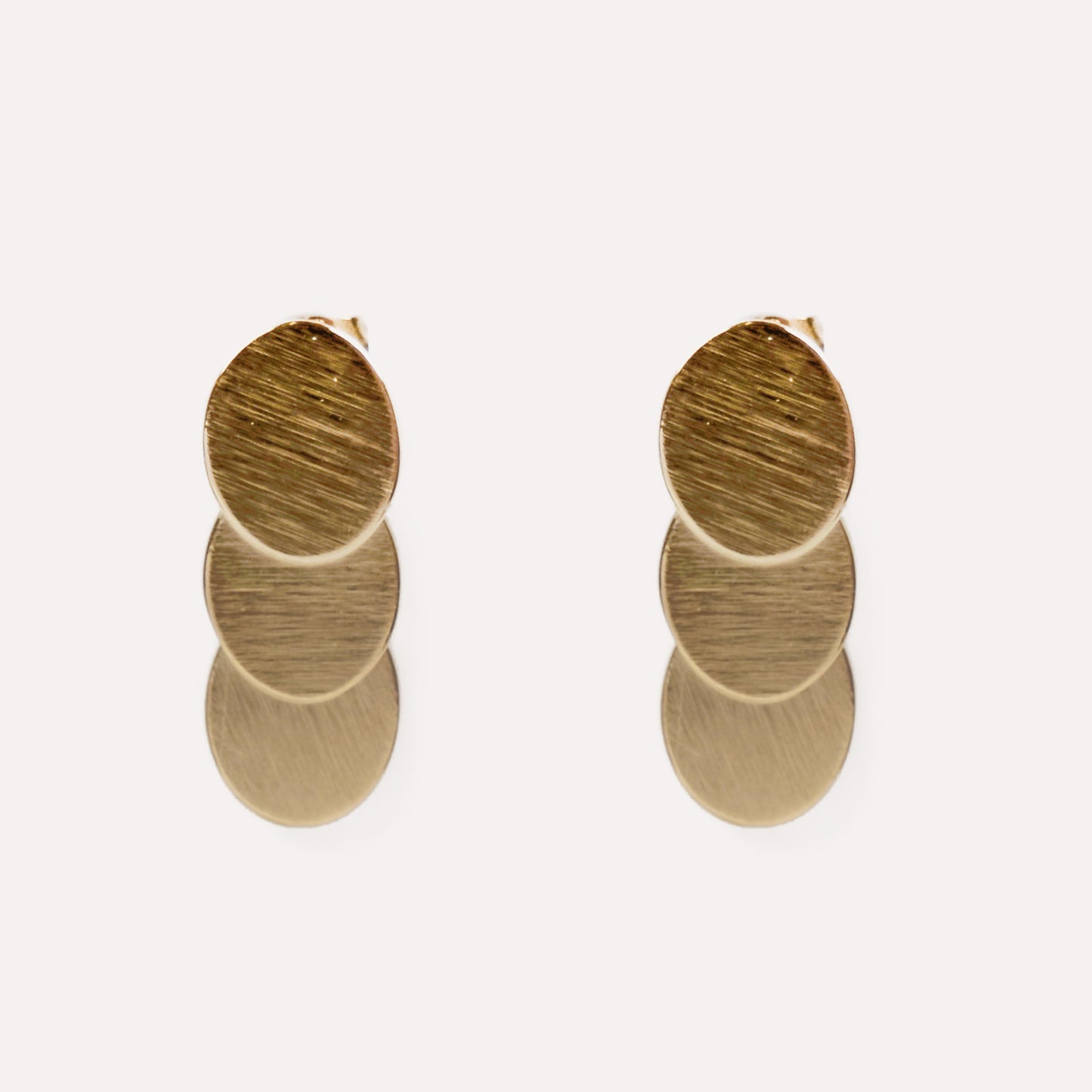 Pendientes 3 Ovalos pequeños con Baño de Oro Mate