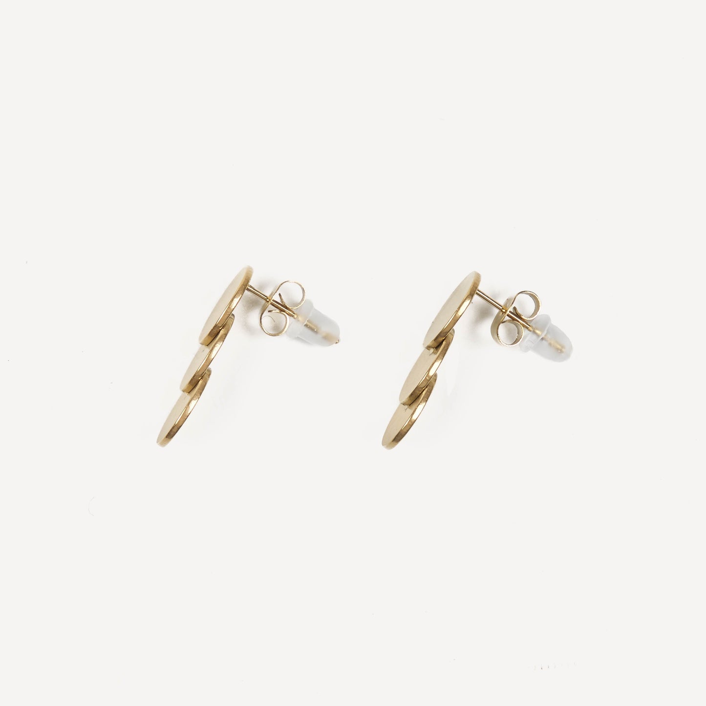 Pendientes 3 Ovalos pequeños con Baño de Oro Mate