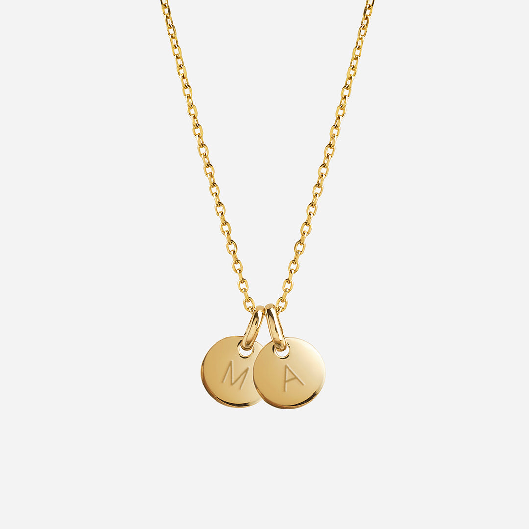 Collar Personalizado con 2 Medallas Pequeñas con Baño de Oro