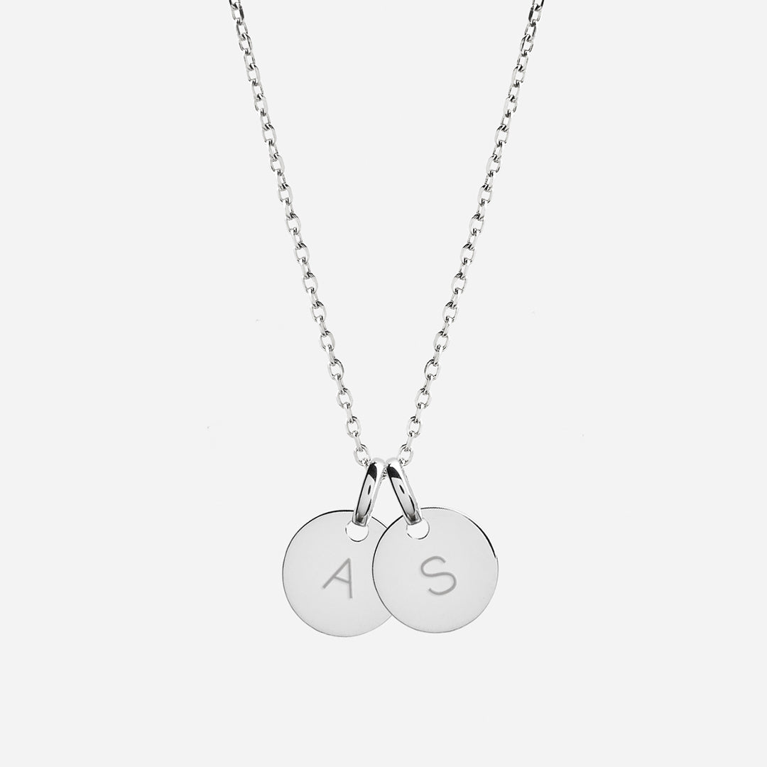 Collar Personalizado con 2 Medallas Pequeñas de Plata