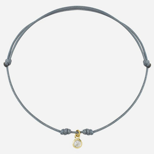 Pulsera de Plata con Baño de Oro, Cordón y Circonita