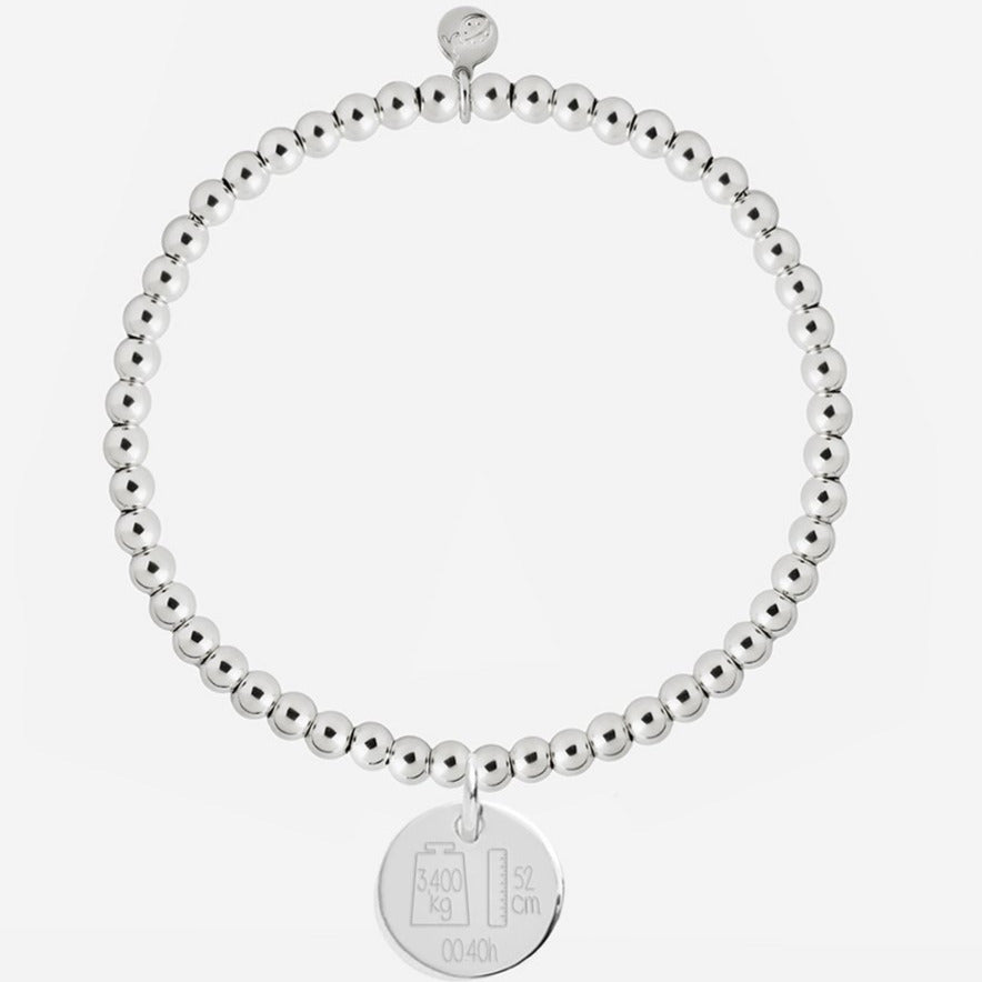 Pulsera Personalizada de Plata con Datos de Nacimiento