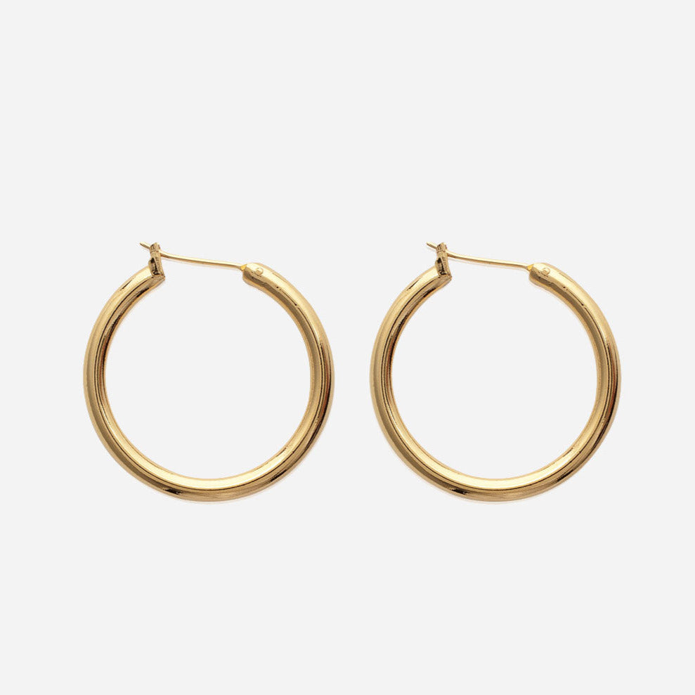 Pendientes Aro Grande grueso con Baño de Oro