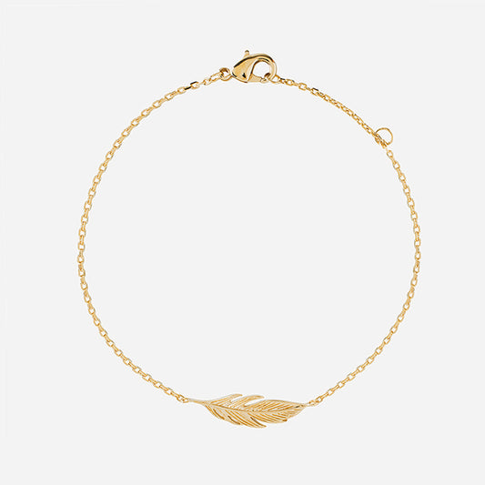 Pulsera Pluma con Baño de Oro