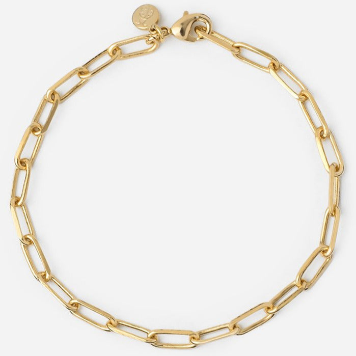 Pulsera Cadena Alargada con Baño de Oro